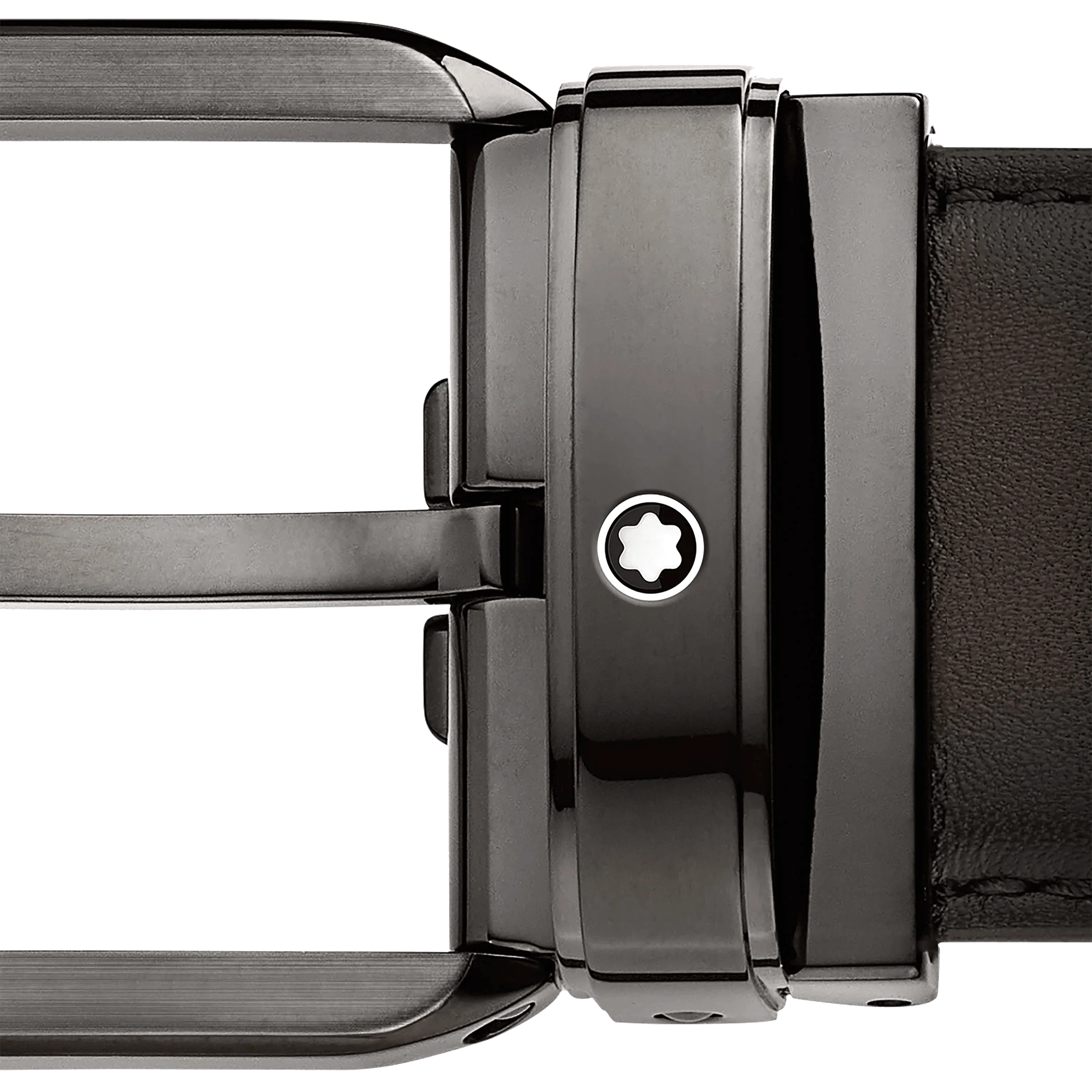 Montblanc belt 35mm rectangular buckle shaded brown leather 129456